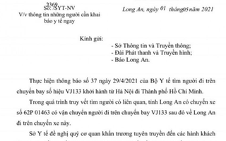 Long An truy tìm 16 người đi chung xe với F1 của bệnh nhân Covid-19