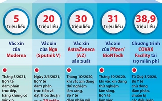 Chi tiết phân bổ 120 triệu liều vắc-xin Covid-19 ở Việt Nam trong năm 2021