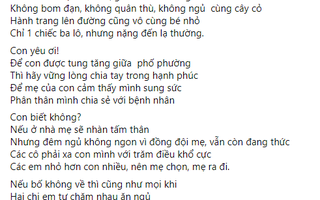 Bức thư xúc động gửi con gái trước khi lên đường làm nhiệm vụ