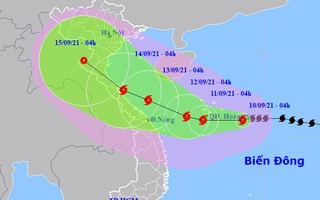 Bão số 5 giật cấp 13 hướng vào từ Quảng Trị - Quảng Ngãi