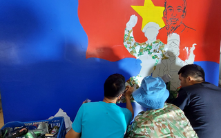 Bất ngờ tranh kỷ niệm Quốc khánh 2-9 của Bệnh viện dã chiến "mũ nồi xanh" Việt Nam tại Nam Sudan