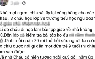 Xác minh thông tin 3 học sinh tiểu học bị đánh thâm tím