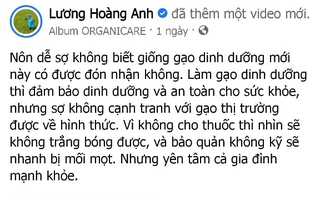 Facebooker Lương Hoàng Anh âm thầm xóa các bài viết chê "gạo thị trường có thuốc”?