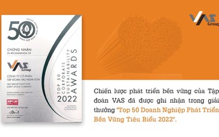 VAS được vinh danh Top 50 Doanh nghiệp Phát triển Bền vững tiêu biểu 2022