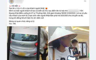 Xác minh thông tin 2 sinh viên Nhật Bản bị "chặt chém" gấp 10 lần khi đi taxi