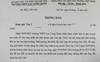 Bố phản ánh về thu chi, con bị nhà trường "từ chối giáo dục", "phải nghỉ học"