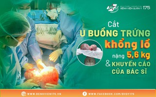 Khối u nặng gần 6kg chiếm toàn bộ bụng người phụ nữ