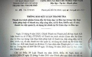 Kết luận thanh tra tại Sở Giáo dục và Đào tạo TP HCM