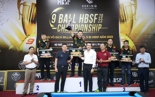 Cựu vô địch SEA Games Nguyễn Phúc Long đăng quang Giải Billiards pool 9 bi HBSF 2023