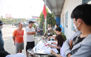Hình ảnh kiểm tra ma túy 75 tài xế ở cảng Tân Cảng- Phú Hữu