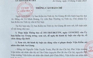 Hàng loạt cán bộ công an, viện kiểm sát ở An Giang bị kỷ luật