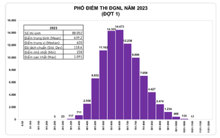 Xem điểm thi đánh giá năng lực ĐHQG TP HCM: 152 thí sinh đạt điểm trên 1.000