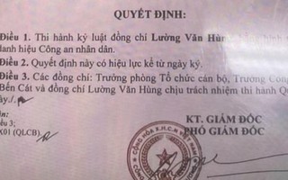 Một đại úy ở Bình Dương bị tước danh hiệu Công an nhân dân