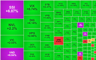 Cổ phiếu chứng khoán "tím ngắt", VN-Index đảo chiều tăng mạnh