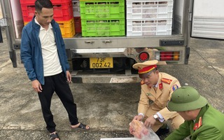 Phát hiện 4 tấn thịt gà đông lạnh chưa rõ nguồn gốc trên xe tải ở Quảng Bình