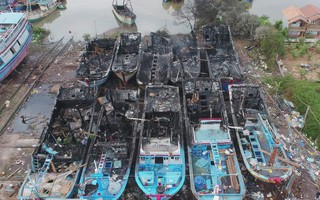 11 tàu cá cháy tại Bình Thuận chờ tính toán thiệt hại