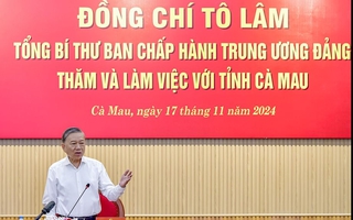 Tổng Bí thư Tô Lâm: Cà Mau cần phát huy tinh thần địa phương quyết, địa phương làm