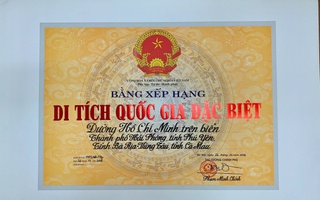 Xếp hạng di tích Quốc gia đặc biệt đường Hồ Chí Minh trên biển