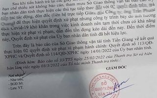 Báo cáo UBND tỉnh Tiền Giang việc Chánh TTGT “tha bổng” xe vi phạm