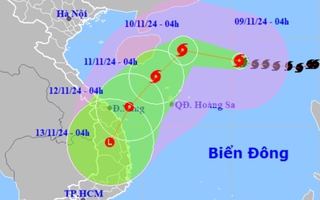 Bão Yinxing giật cấp 17 hướng vào miền Trung