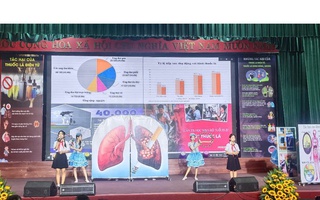 Học sinh thi tìm hiểu Luật Phòng, chống tác hại thuốc lá