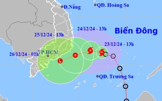 Bão số 10 hướng vào vùng biển Phú Yên đến Bà Rịa-Vũng Tàu