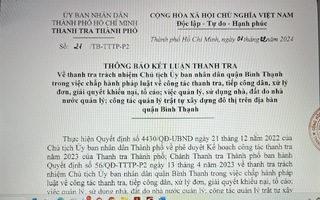 Kiểm điểm nhiều tập thể, cá nhân liên quan sai phạm ở quận Bình Thạnh