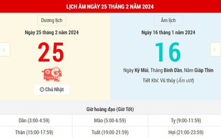 Lịch Âm hôm nay (25-2) và những thông tin cần biết