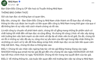 Tổng giám đốc Nhã Nam tạm thời dừng công việc sau thông tin "quấy rối nhân viên nữ"