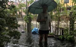 Đà Nẵng: Mưa lớn, nước cống và bùn đen chảy ngược vào nhà dân