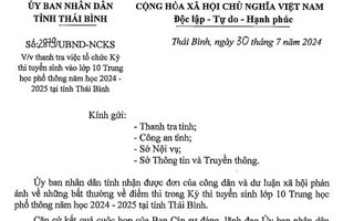 Bất thường điểm thi vào lớp 10: Xem xét tạm đình chỉ Giám đốc Sở GD-ĐT Thái Bình