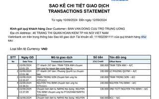 Công khai thêm 2.009 trang sao kê ủng hộ đồng bào thiệt hại do bão lũ