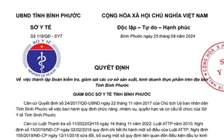 Mạo danh Sở Y tế thành lập đoàn kiểm tra các nhà hàng ở Bình Phước