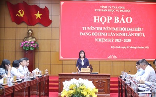 Tây Ninh thông tin về thời gian, địa điểm tổ chức Đại hội Đại biểu Đảng bộ tỉnh