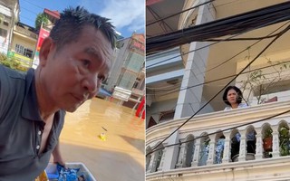 Ông bố U70 bơi 4 tiếng qua dòng nước ngập, đem đồ ăn cho con gái ở Thái Nguyên