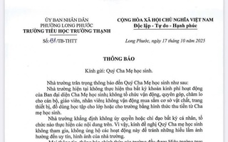 Trường học ở TP HCM ra thông báo "khẩn" sau khi phụ huynh vận động thu sai quy định