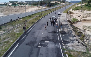 Cận cảnh đường trăm tỉ đồng ở Vân Phong mới đưa vào sử dụng đã hư hỏng