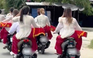 Đoàn rước dâu không đội mũ bảo hiểm bị phạt 7,5 triệu