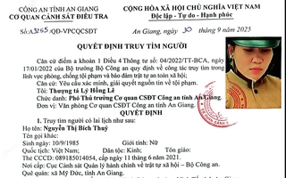 Công an truy tìm đối tượng Nguyễn Thị Bích Thủy