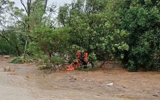 Cận cảnh giải cứu người dân mắc kẹt trên ngọn cây, mái nhà