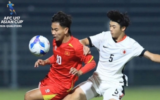 U17 Việt Nam thắng Hồng Kông (Trung Quốc), giữ vững ngôi đầu