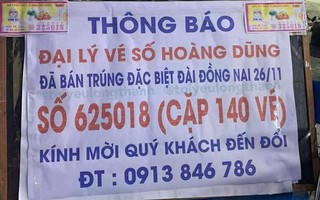 Xổ số miền Nam: Đại lý treo bảng tìm chủ nhân trúng 140 tờ vé số