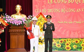 Công an Thanh Hóa công bố quyết định của Bộ trưởng Bộ Công an về công tác cán bộ