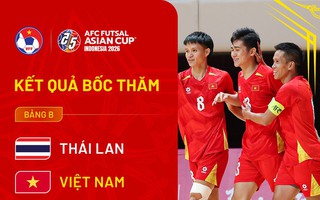 Futsal Việt Nam cùng bảng đương kim Á quân Thái Lan tại VCK châu Á
