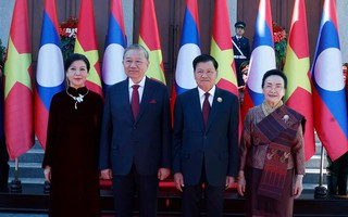 Lễ đón trọng thể Tổng Bí thư Tô Lâm và Phu nhân tại thủ đô Vientiane của Lào