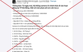 Không có chuyện sử dụng camera AI giám sát giao thông tại Đà Nẵng từ hôm nay