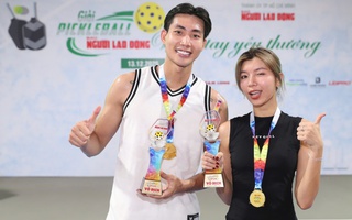 Hữu Long - Đồng Ánh Quỳnh lập "cú đúp" tại Giải Pickleball Báo Người Lao Động
