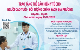TPHCM: Bệnh viện khám bệnh, tặng thẻ BHYT cho 300 người cao tuổi cuối tuần này