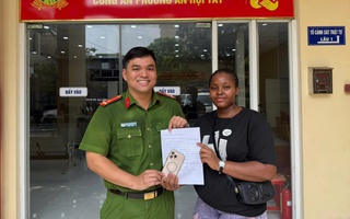 Cô gái người Nigeria bị mất điện thoại, công an tìm thấy ngay sau đó