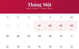 Bộ Nội vụ thông báo về lịch nghỉ Tết Dương lịch 4 ngày liên tục
